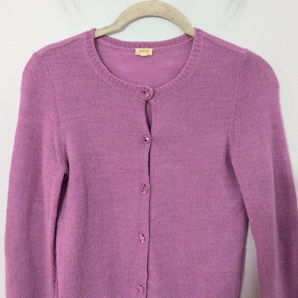 J. Crew Factory Alpaca Wool Blend Button Front Knit Cardigan Purple Size XS - Picture 2 of 8